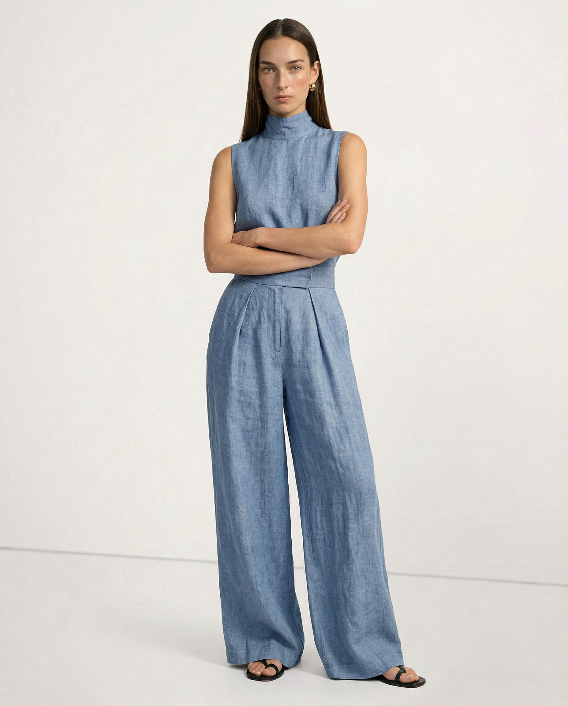 Anna-Berg | Sandstone Relaxed Fit Linen Two-Piece Set