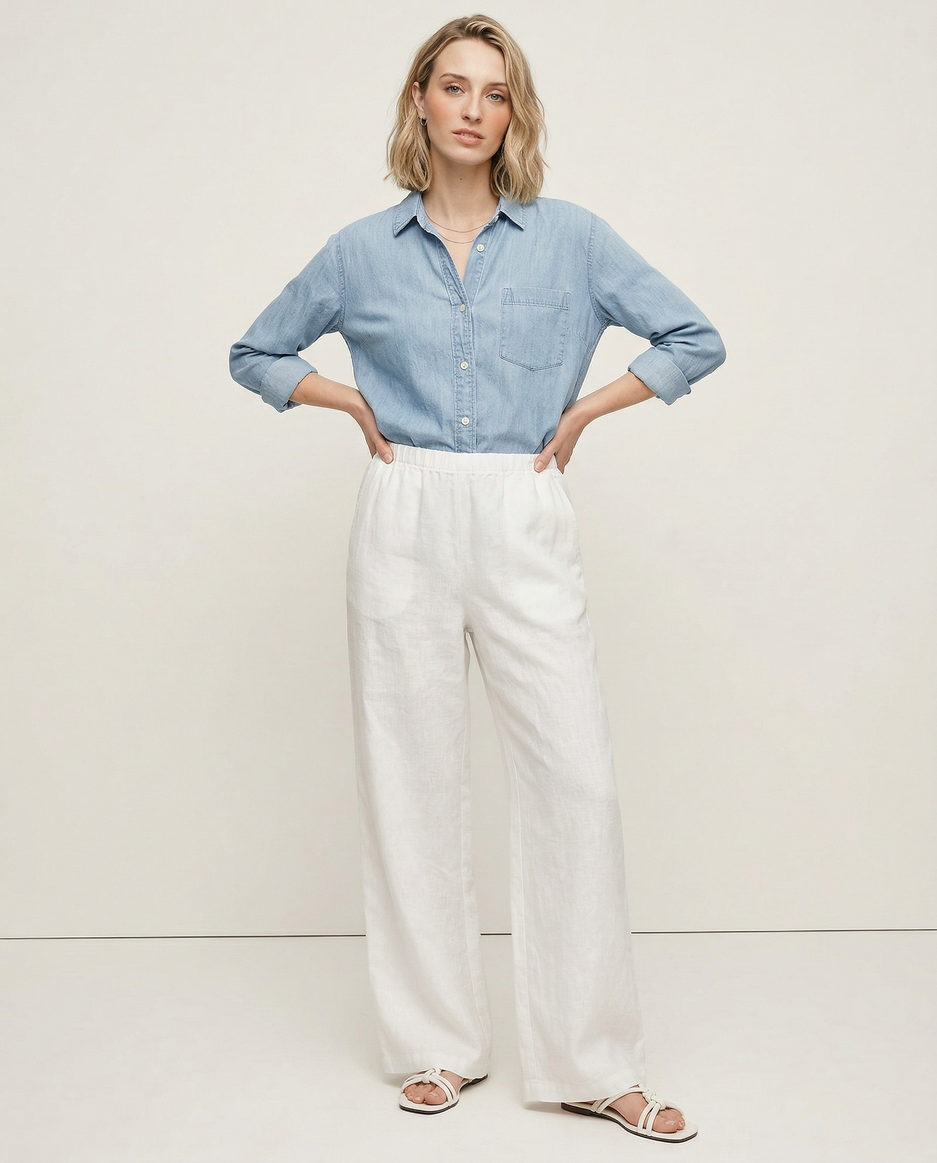 Anna-Berg | Sand Wide-Leg Linen Pant
