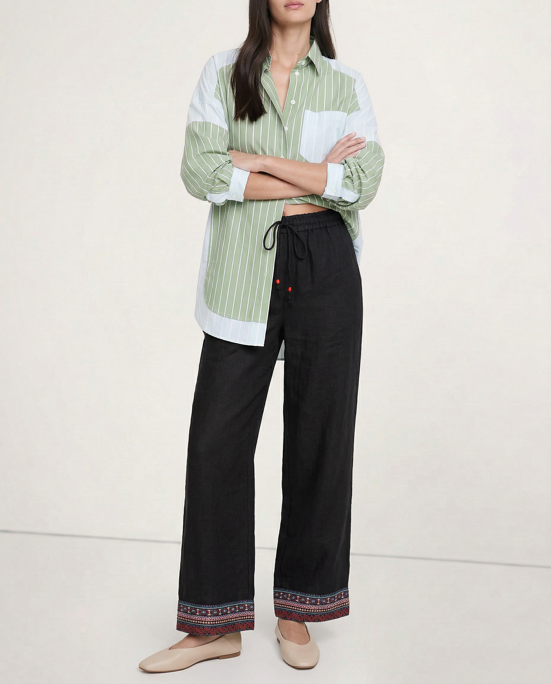 Anna-Berg | Wide-Leg High-Rise Cotton Pant