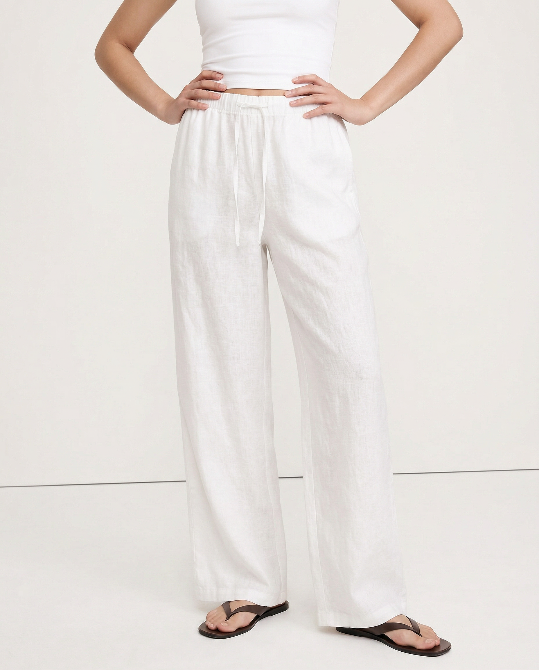 Anna-Berg | Sand Wide-Leg Linen Pant