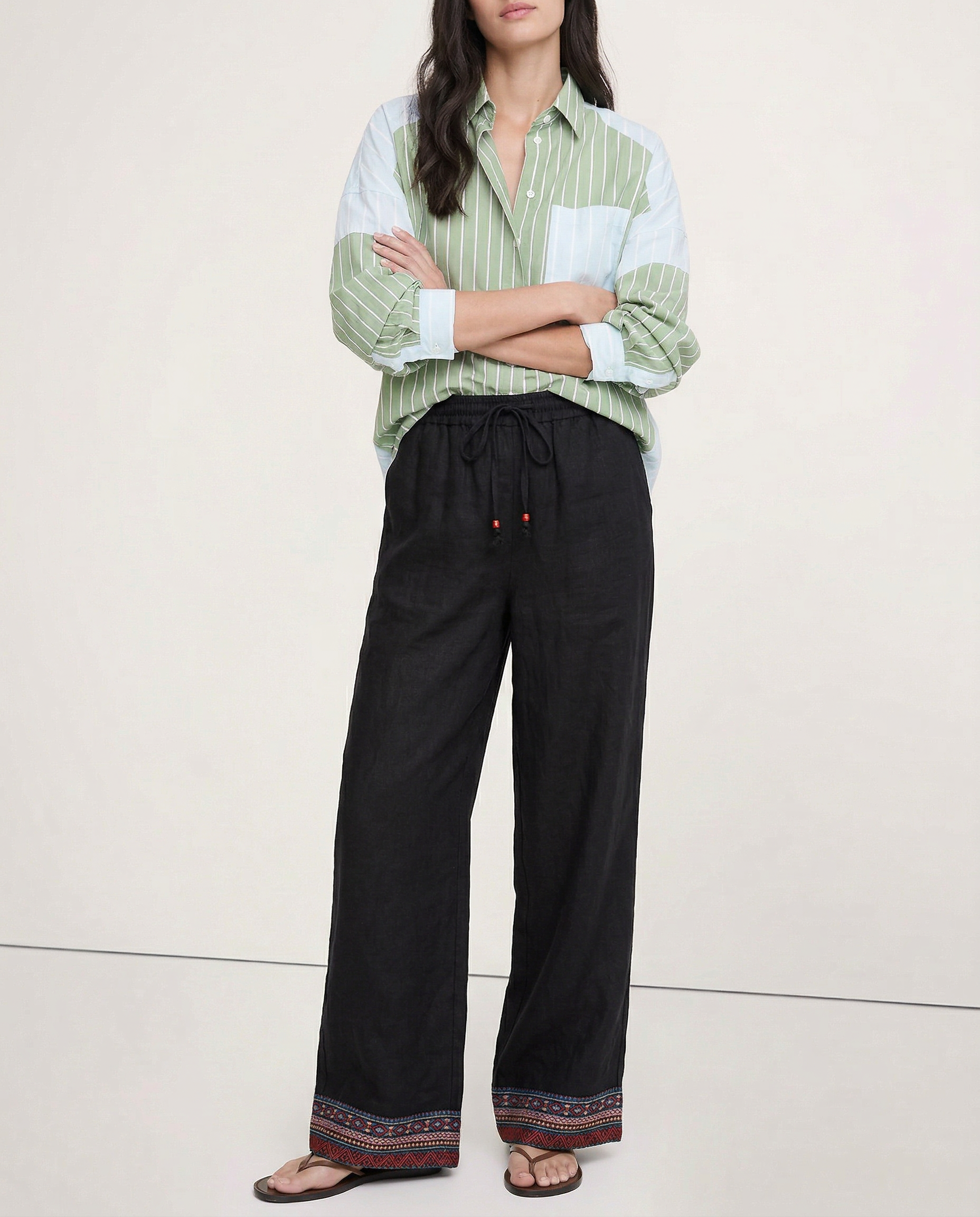 Anna-Berg | Wide-Leg High-Rise Cotton Pant