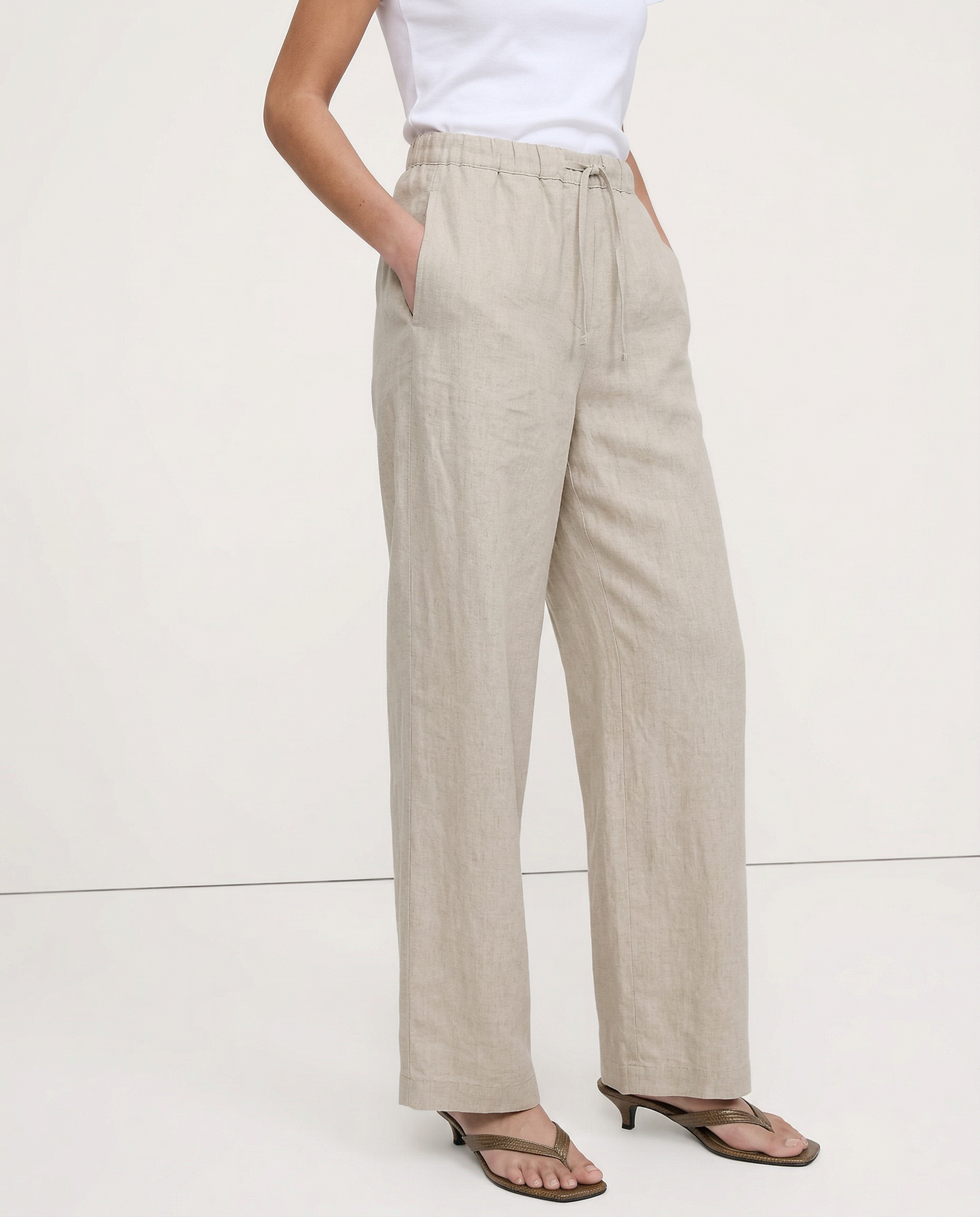Anna-Berg | Sand Wide-Leg Linen Pant