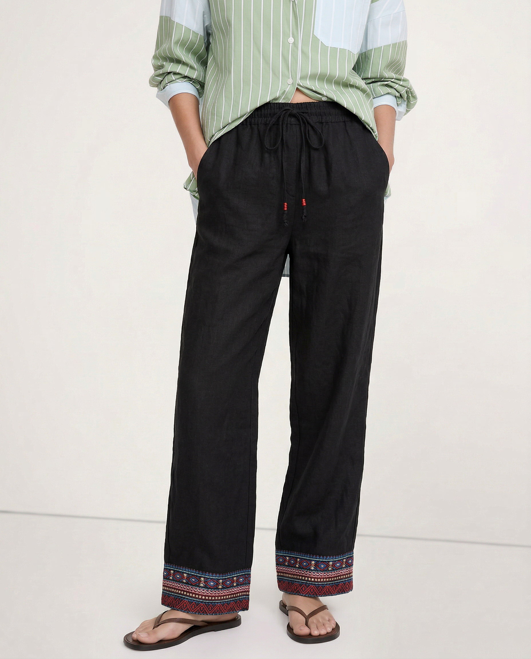 Anna-Berg | Wide-Leg High-Rise Cotton Pant