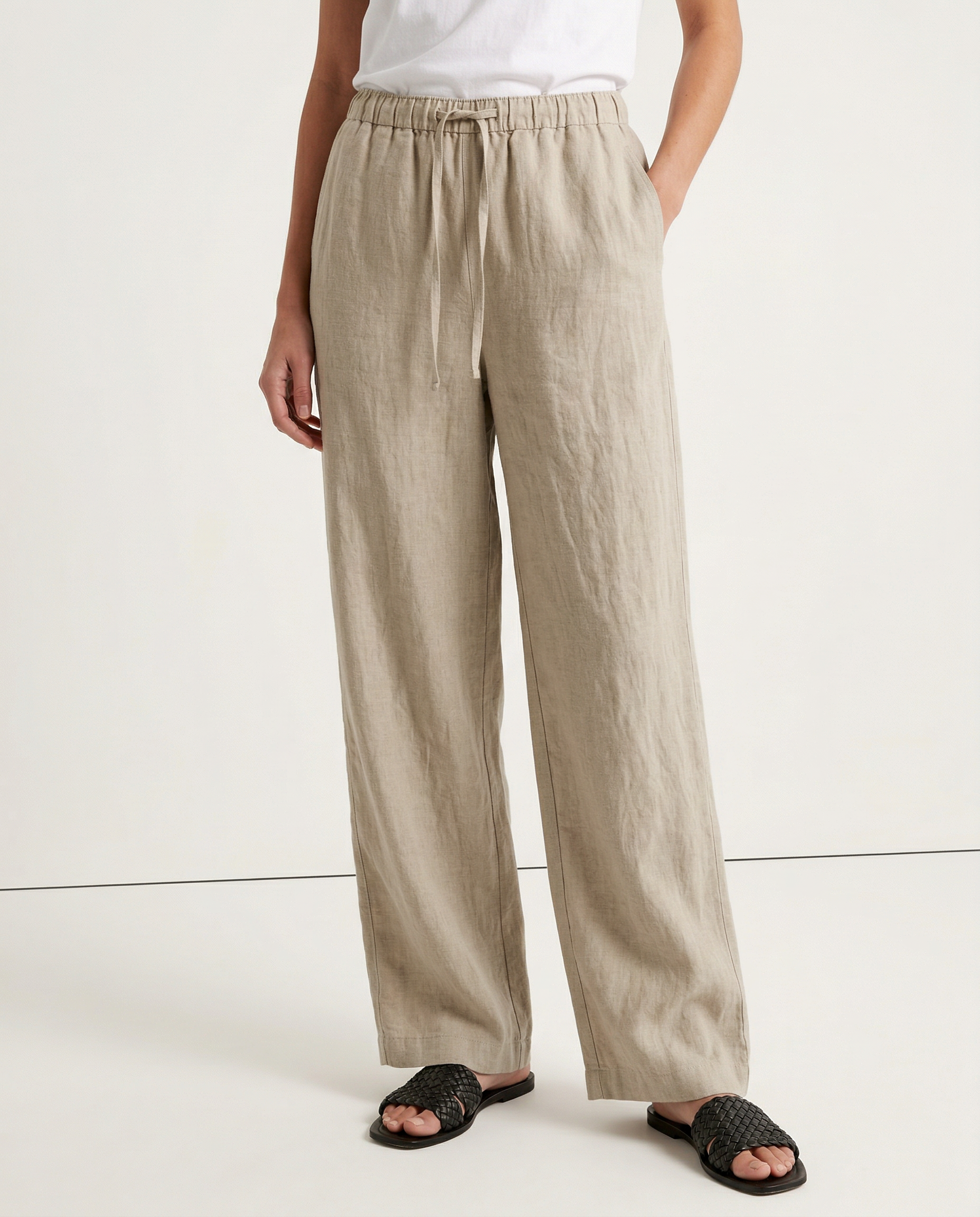 Anna-Berg | Sand Wide-Leg Linen Pant