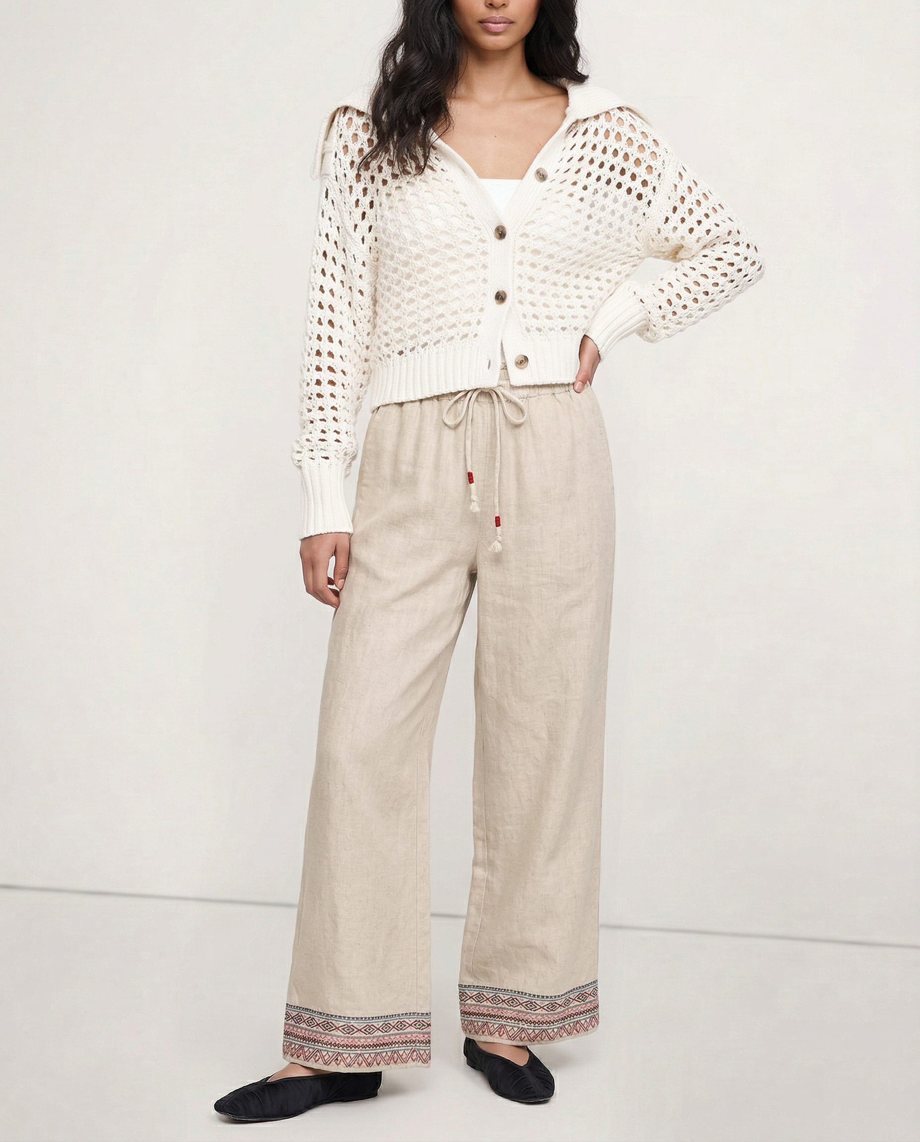 Anna-Berg | Wide-Leg High-Rise Cotton Pant
