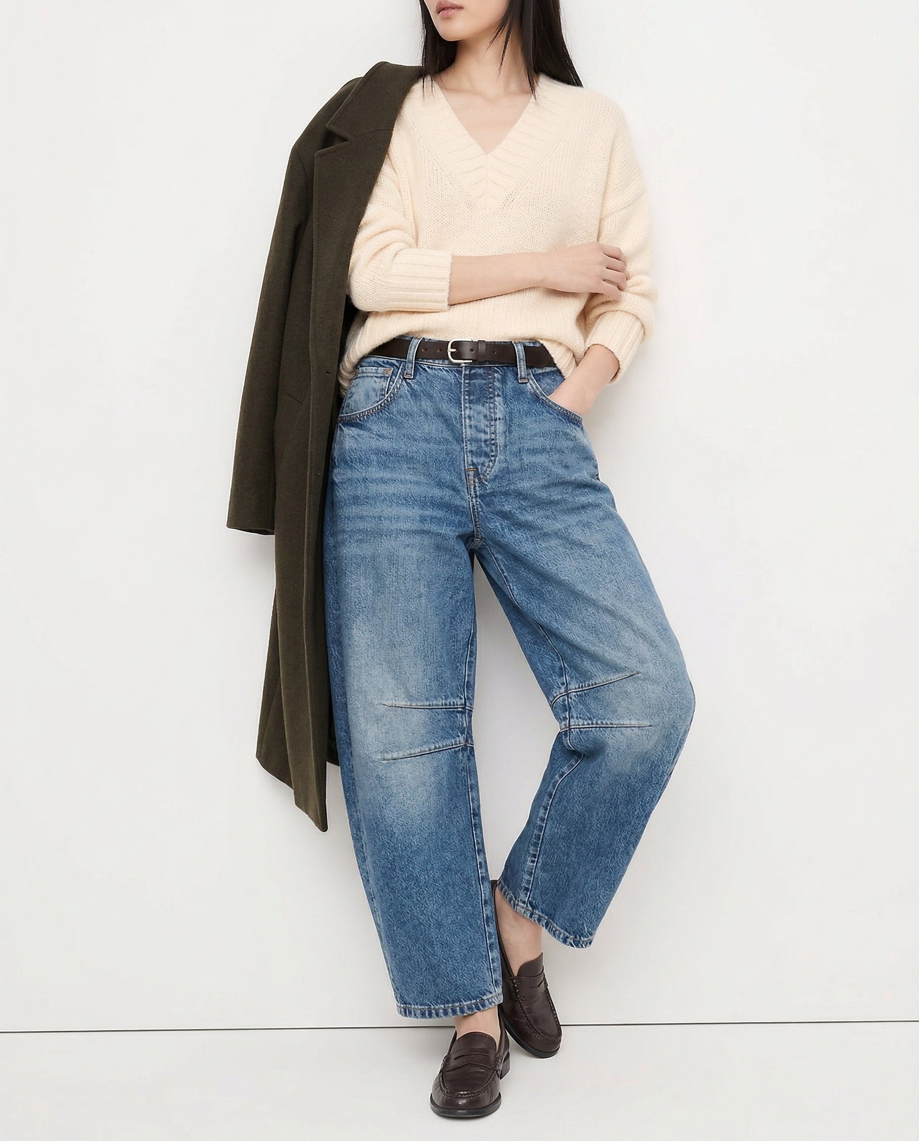 Anna-Berg | Blue Barrel-Leg Denim Jeans