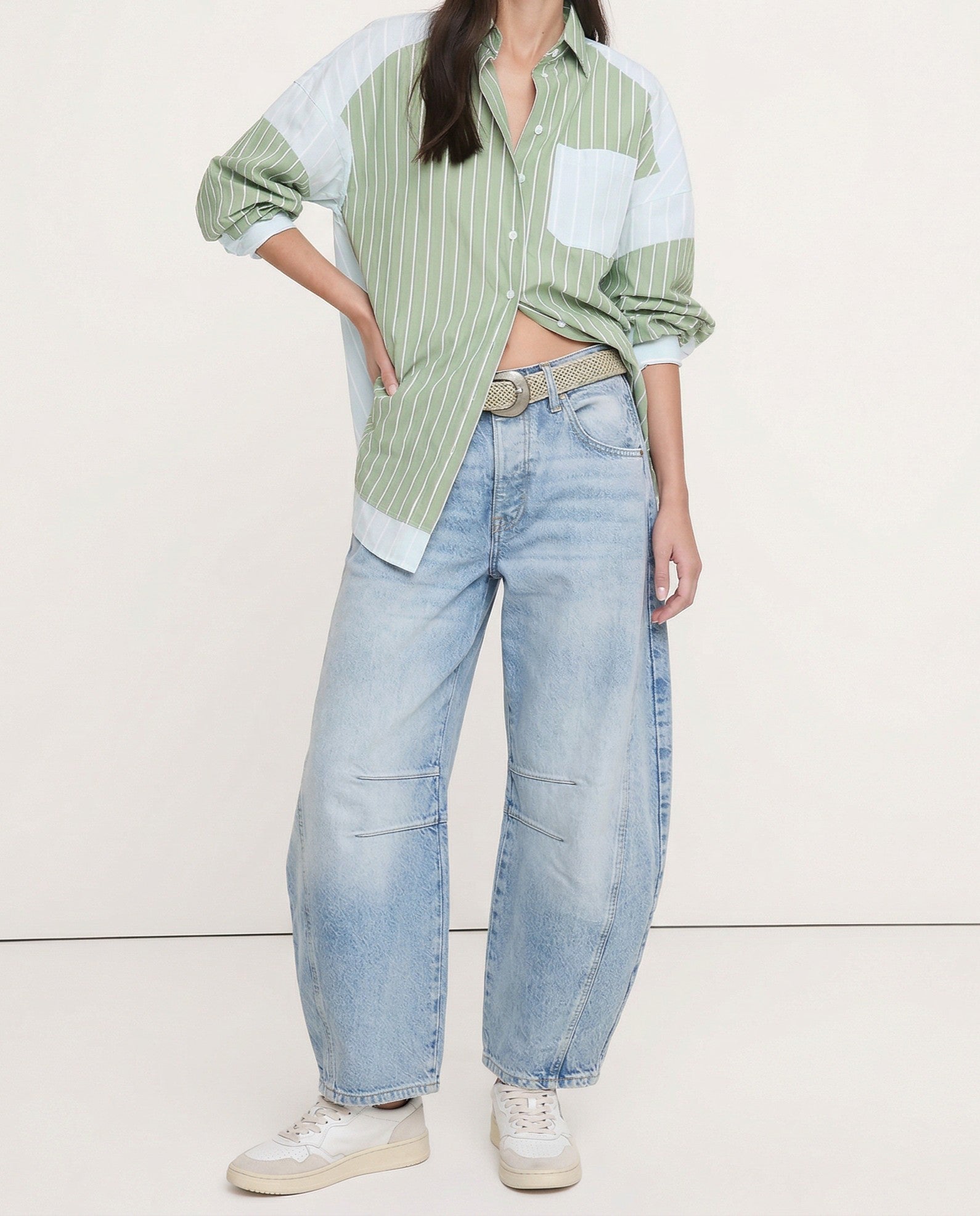 Anna-Berg | Blue Barrel-Leg Denim Jeans
