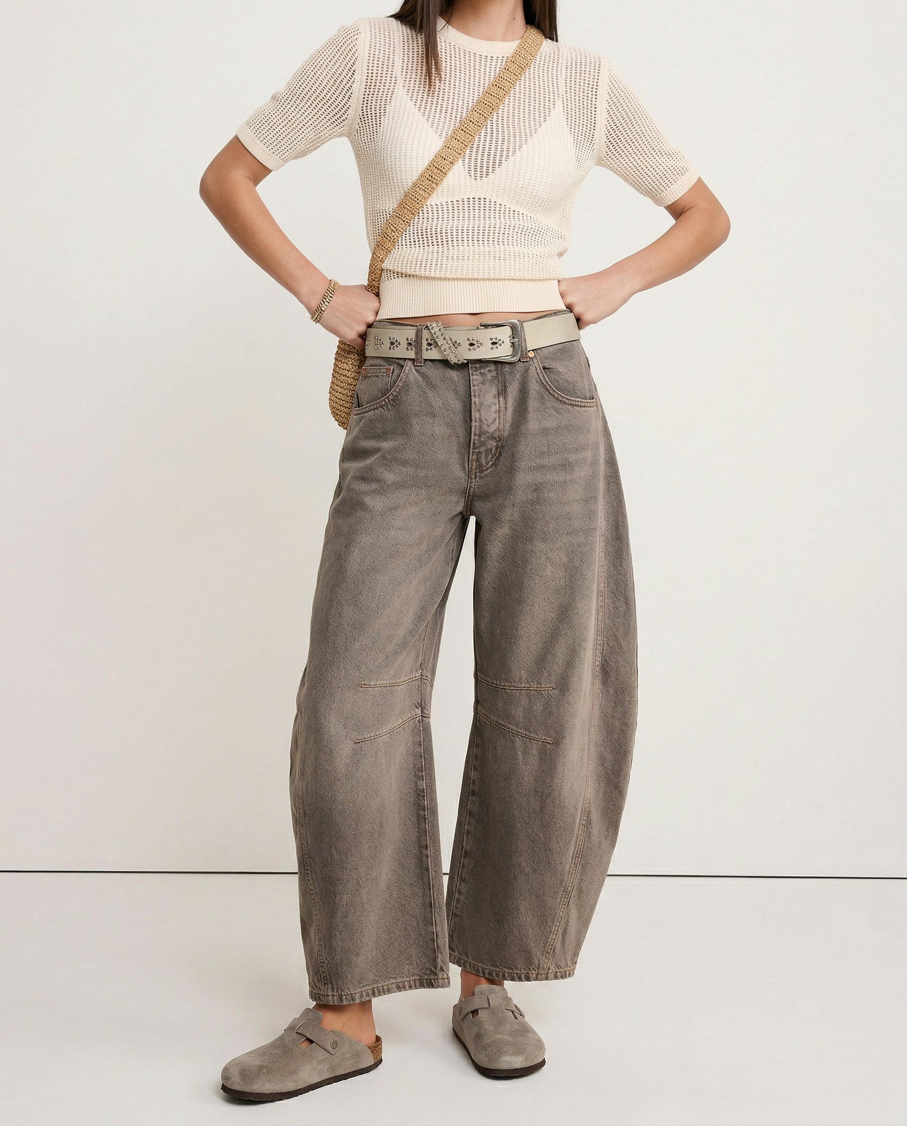 Anna-Berg | Blue Barrel-Leg Denim Jeans