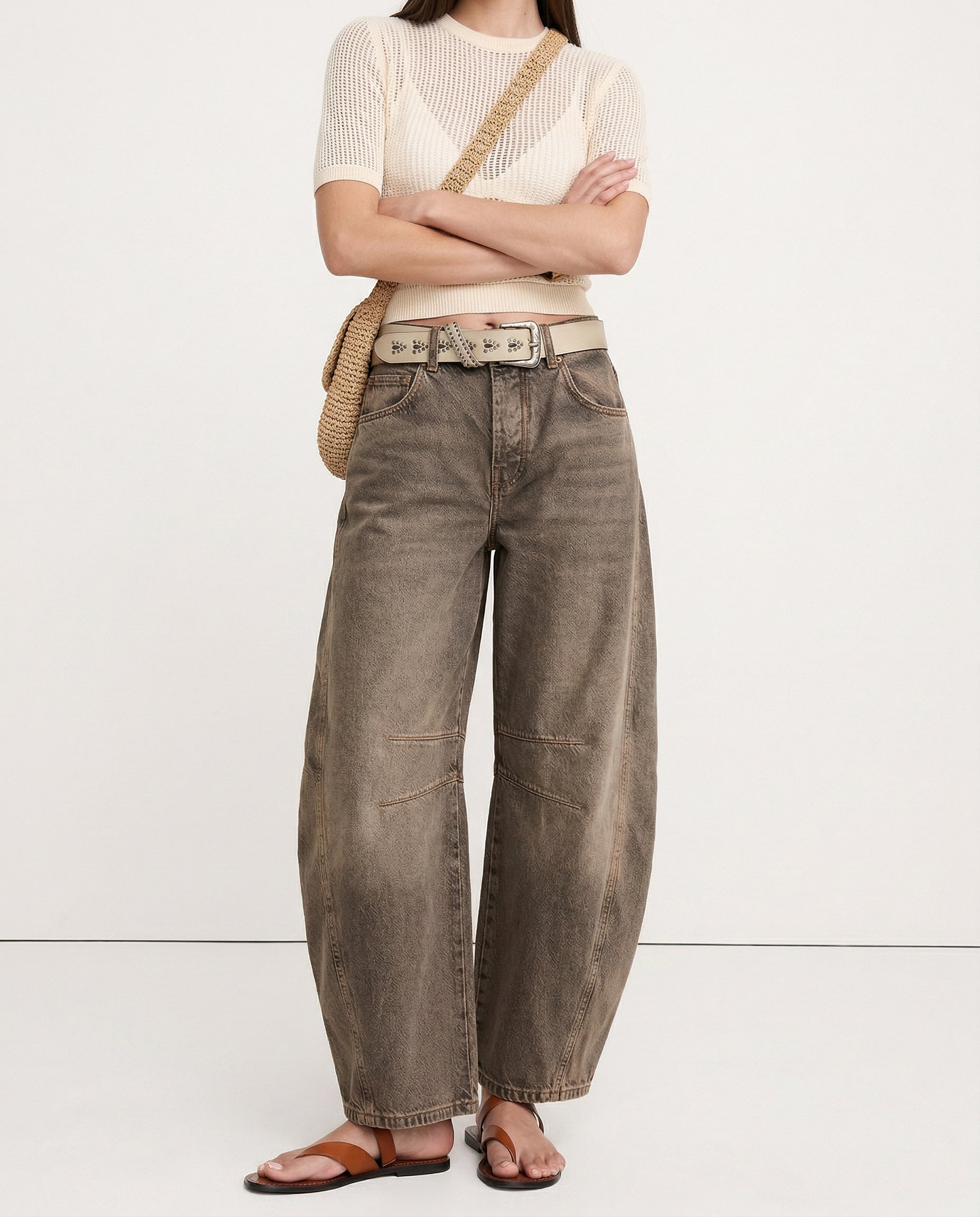 Anna-Berg | Blue Barrel-Leg Denim Jeans