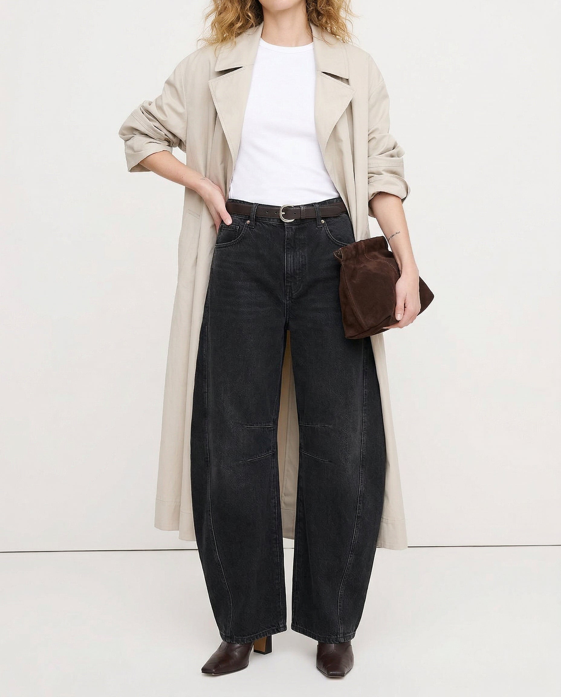 Anna-Berg | Blue Barrel-Leg Denim Jeans