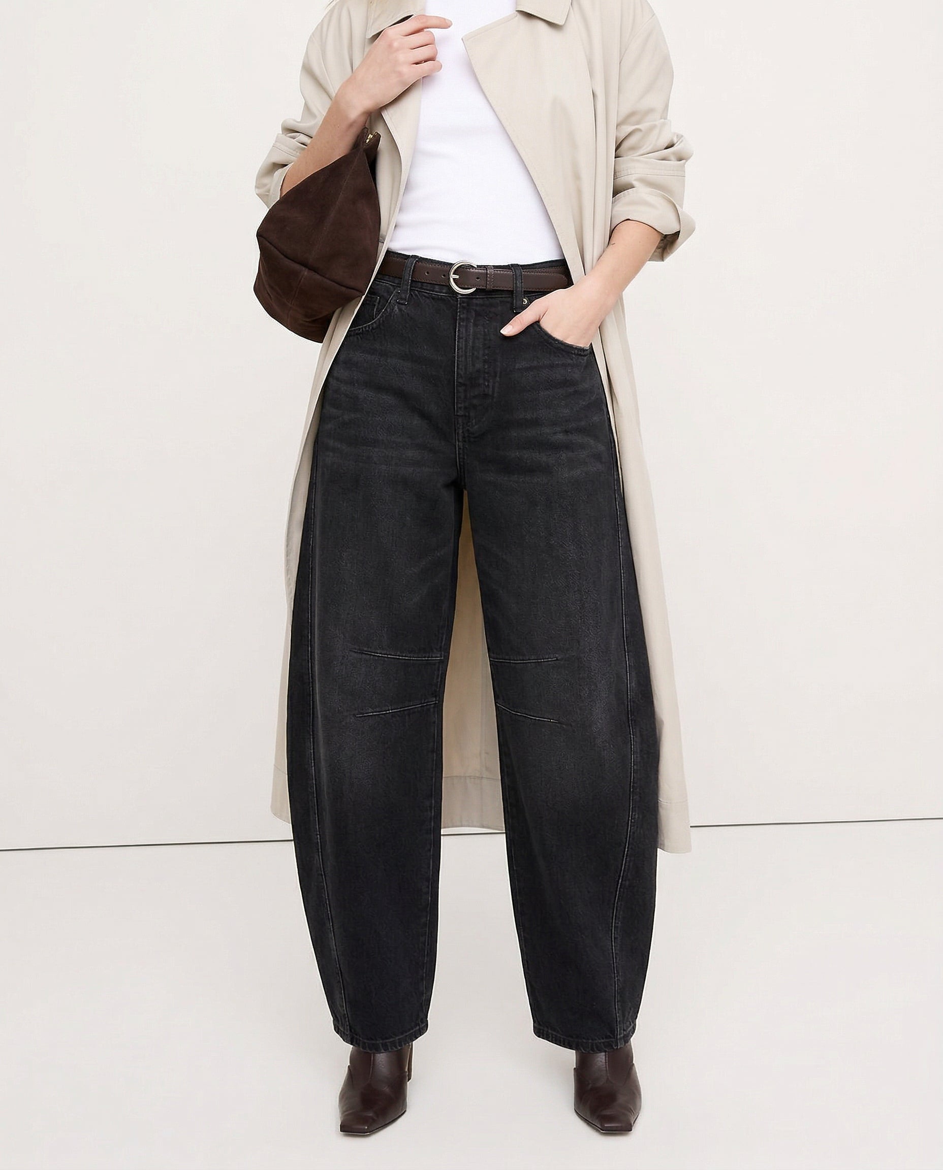 Anna-Berg | Blue Barrel-Leg Denim Jeans