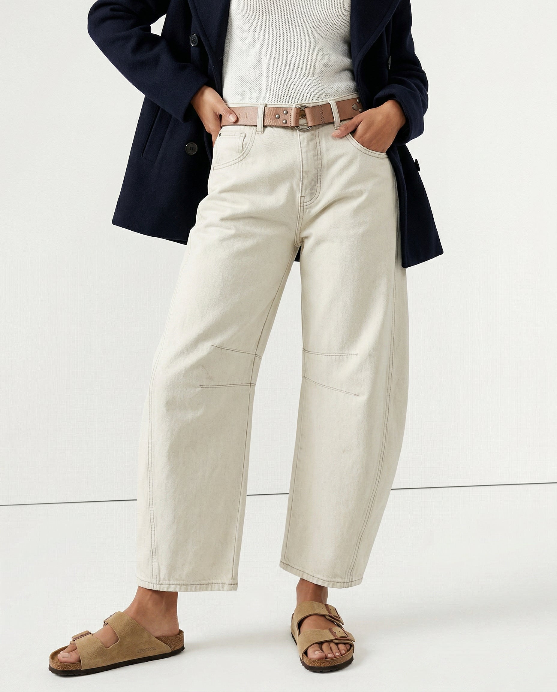Anna-Berg | Blue Barrel-Leg Denim Jeans