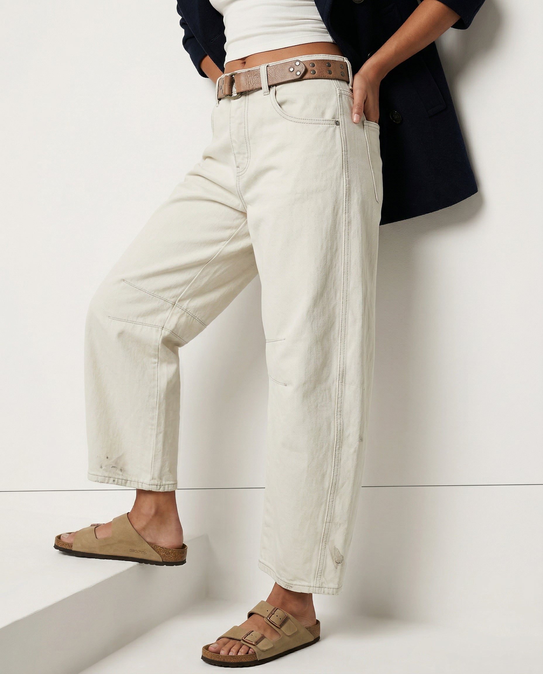 Anna-Berg | Blue Barrel-Leg Denim Jeans