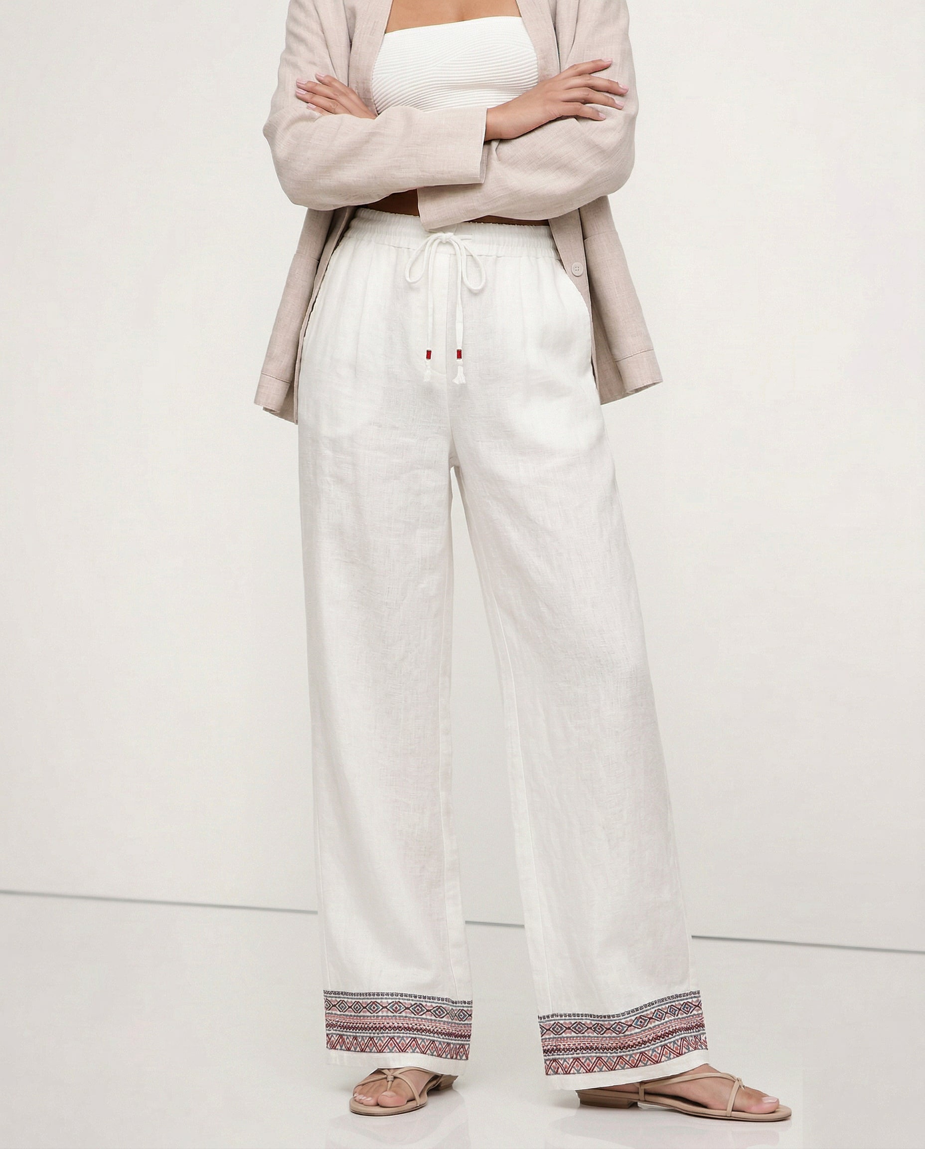Anna-Berg | Wide-Leg High-Rise Cotton Pant