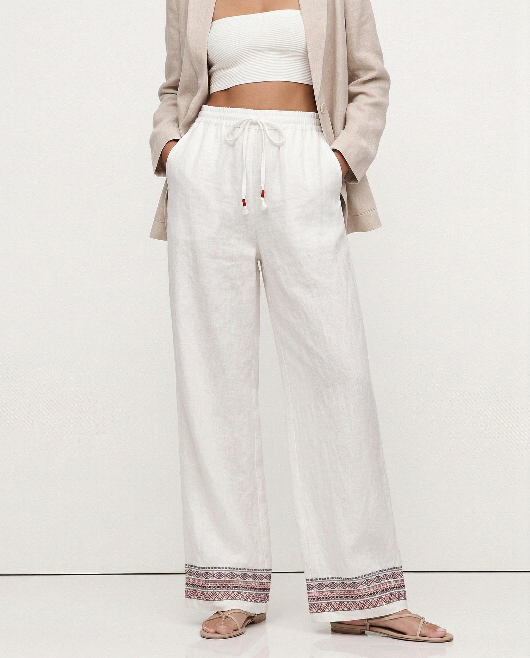 Anna-Berg | Wide-Leg High-Rise Cotton Pant