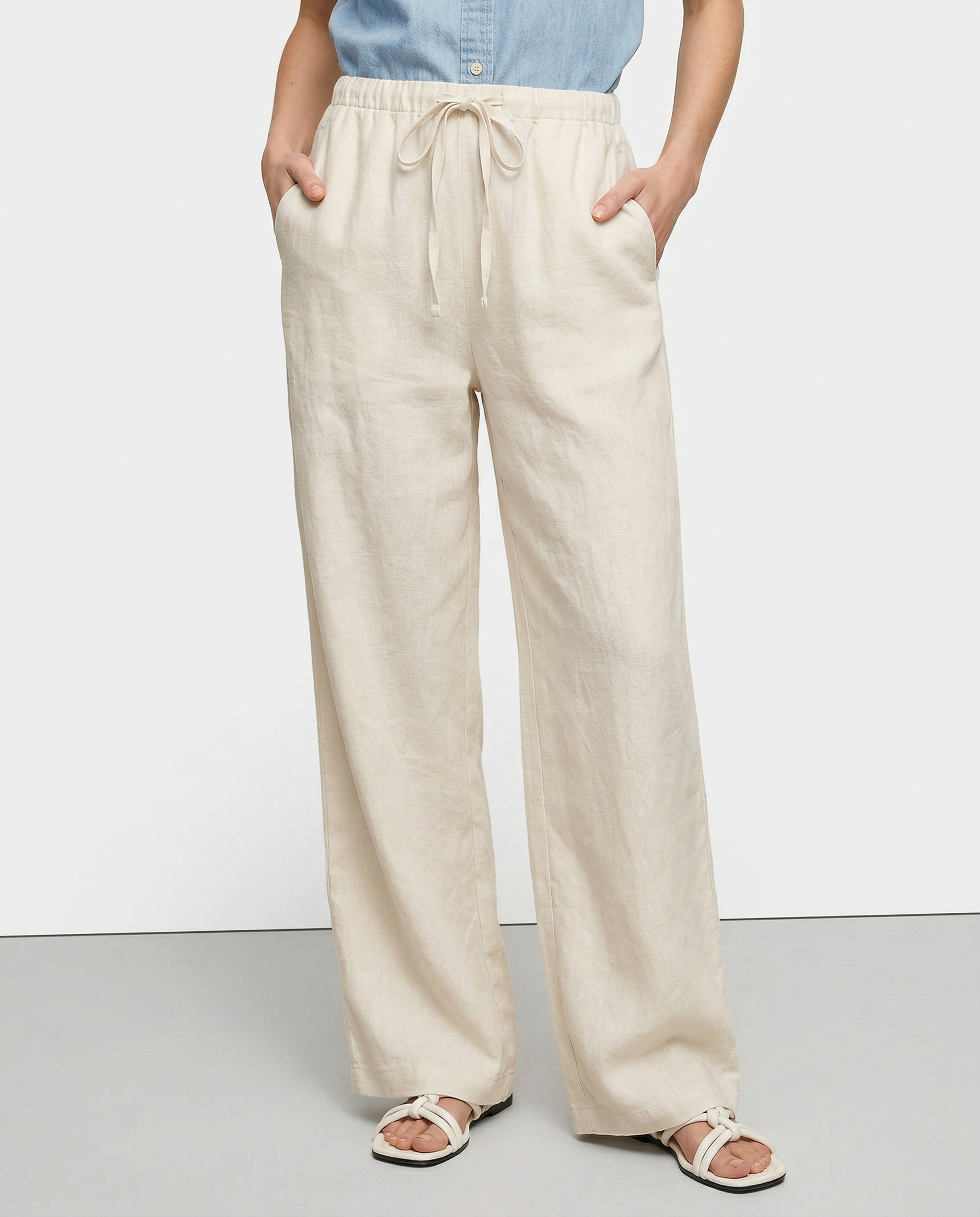 Anna-Berg | Sand Wide-Leg Linen Pant