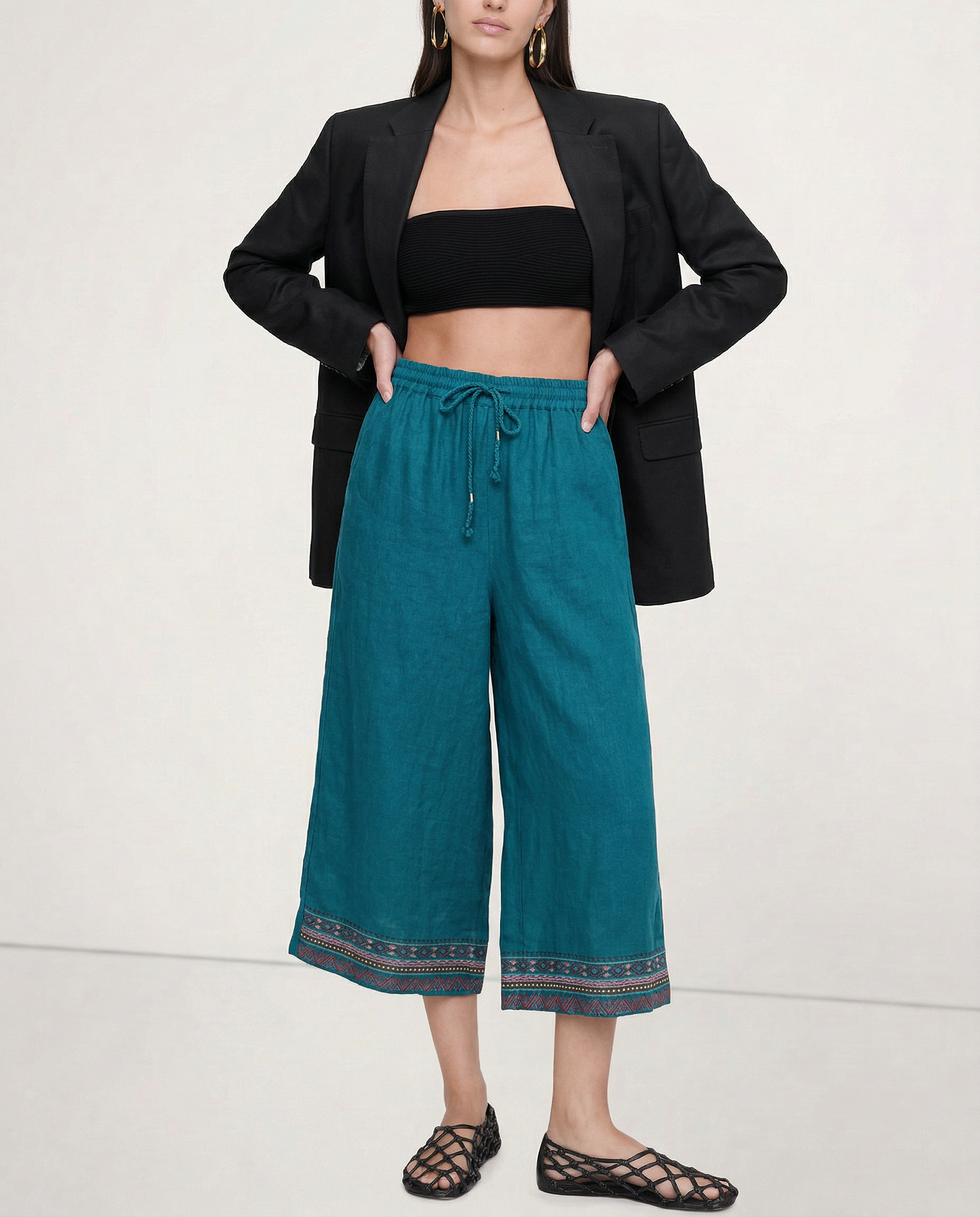 Anna-Berg | Wide-Leg High-Rise Cotton Pant