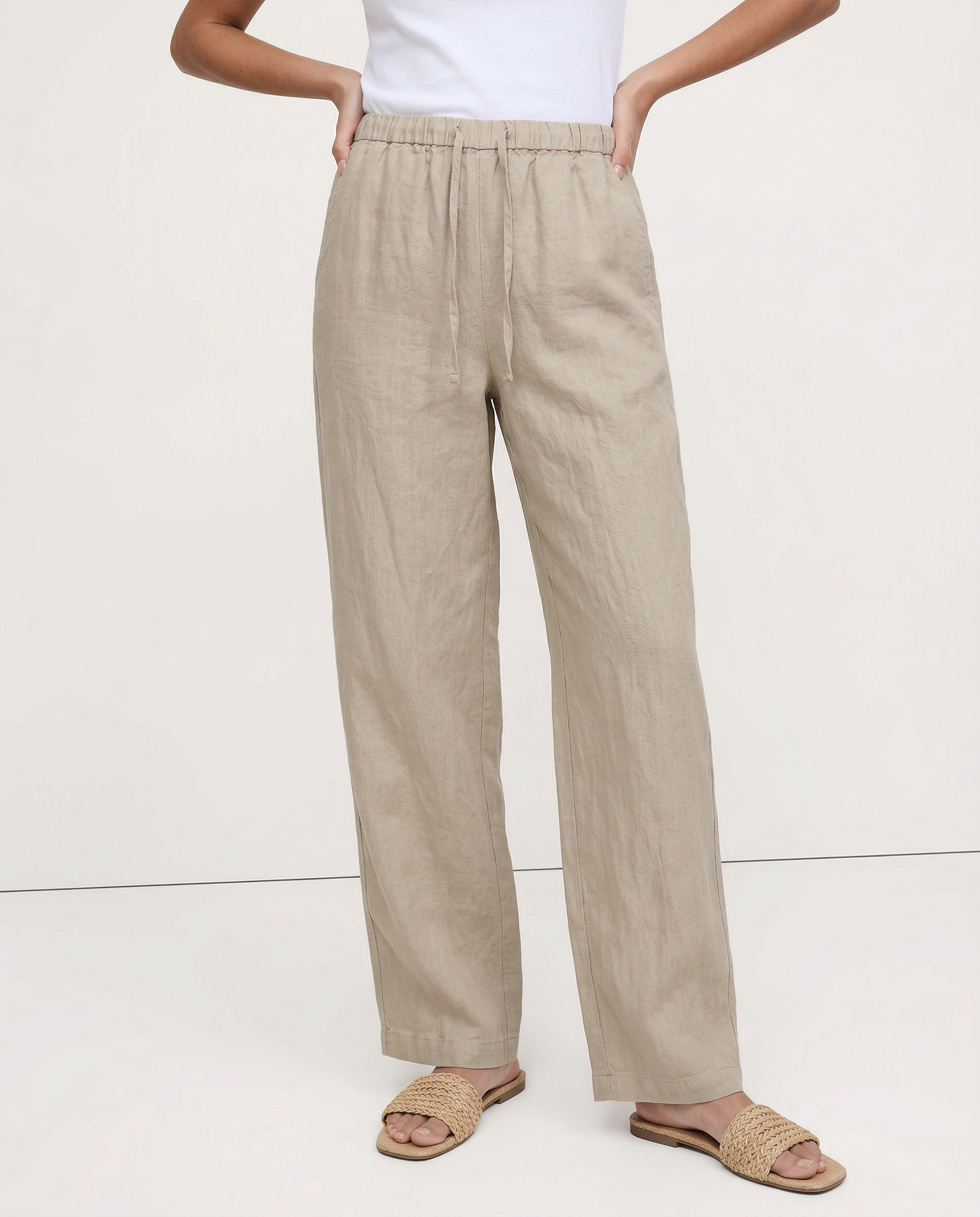 Anna-Berg | Sand Wide-Leg Linen Pant