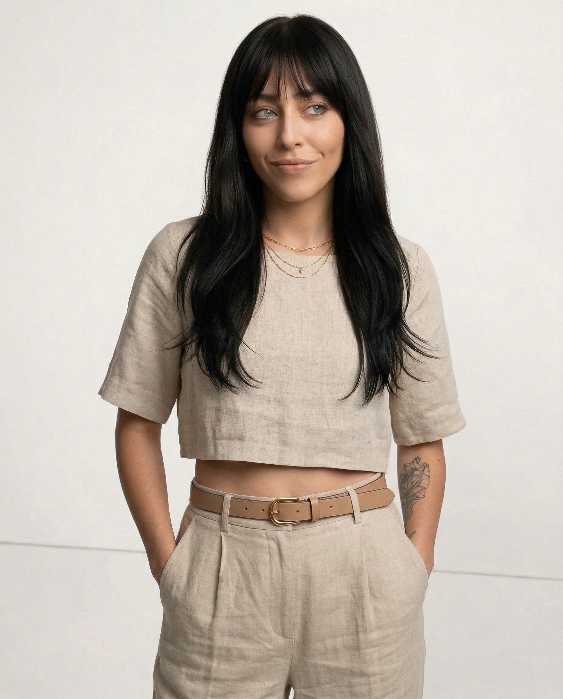 Anna-Berg | Boxy Cropped Linen Top