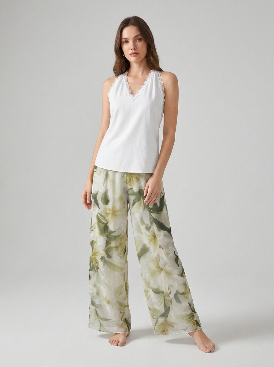 Anna-Berg | Elegant Airy Set With Floral Print Made to Turn Heads