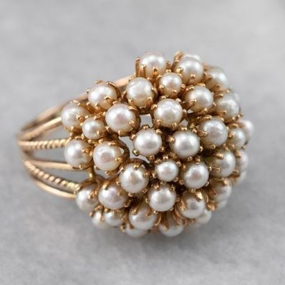 Inserted Pearls Ring