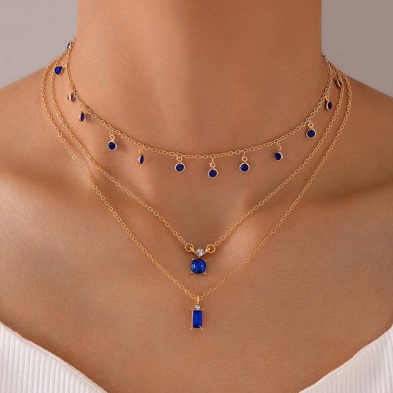 Vintage Gold-Blue Necklace