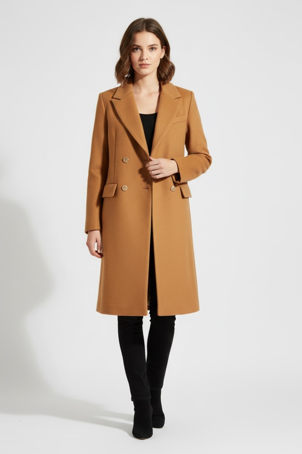 Anna-Berg | Peacoat - Camel, Double-Breasted