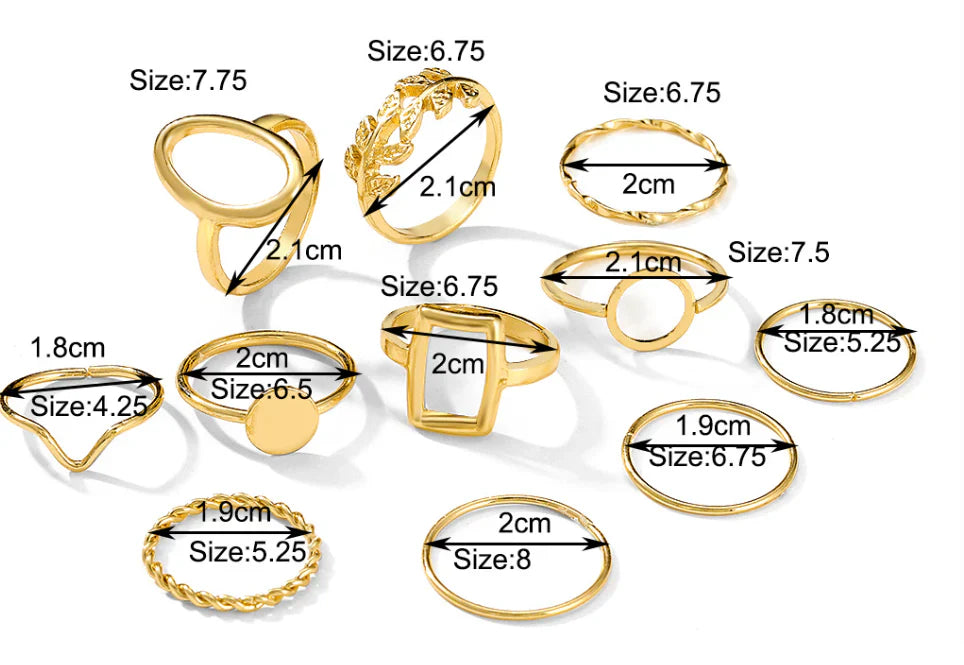 Pack of 11 Vintage Silver Rings