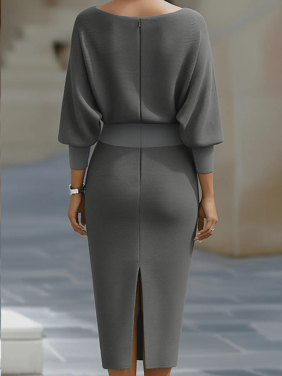 Anna-Berg | Elegant Temperament Fashionable Bat Sleeve Dress