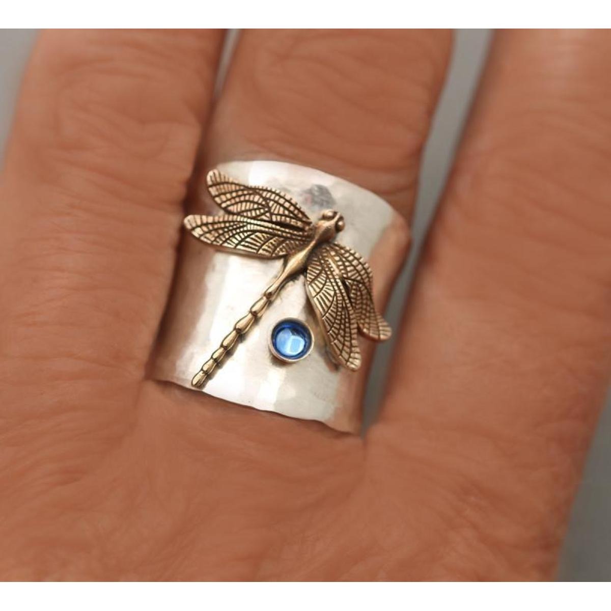 Vintage Gold Mosquito Silver Ring