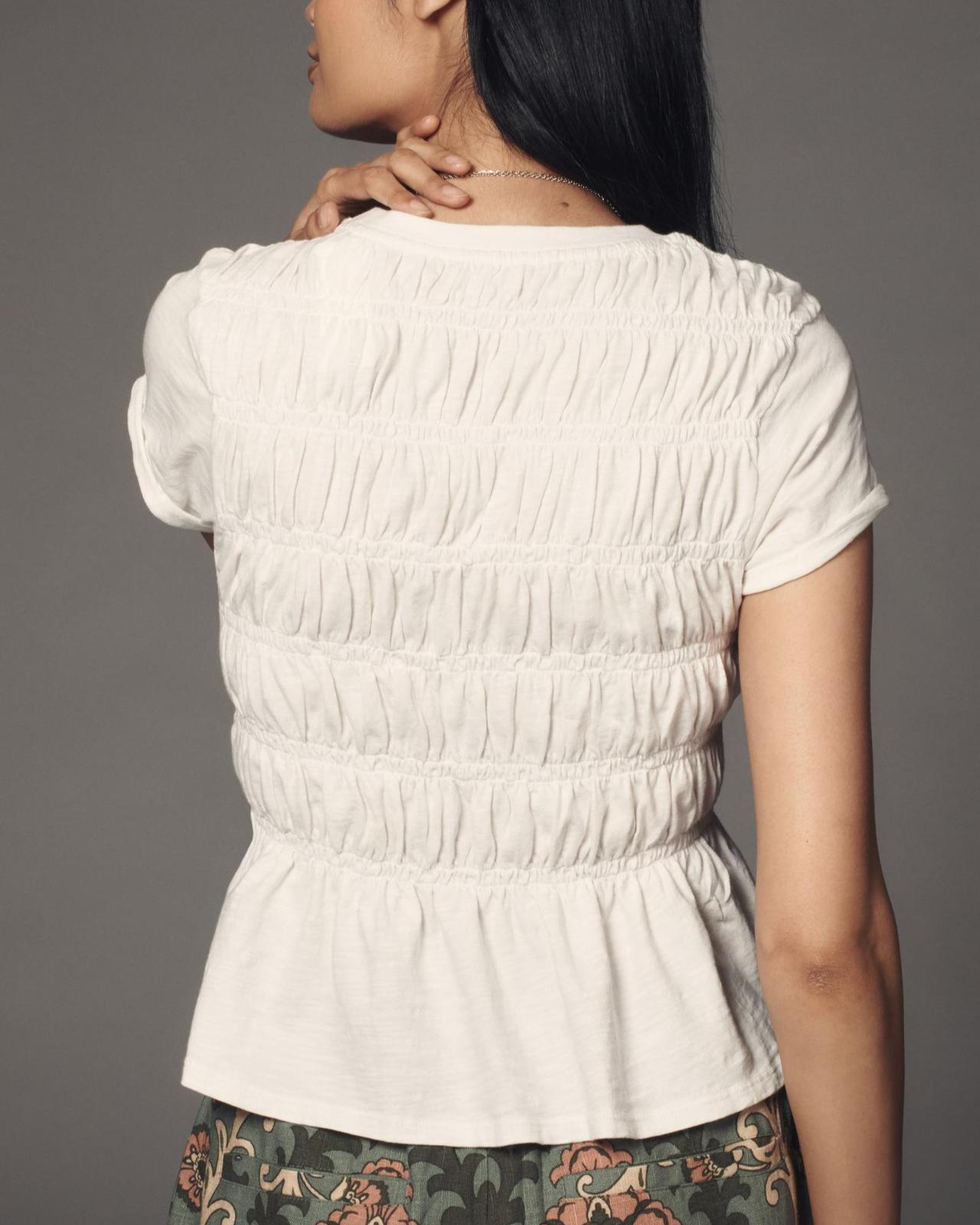 Anna-Berg | Ivory Ruffled Cotton Top