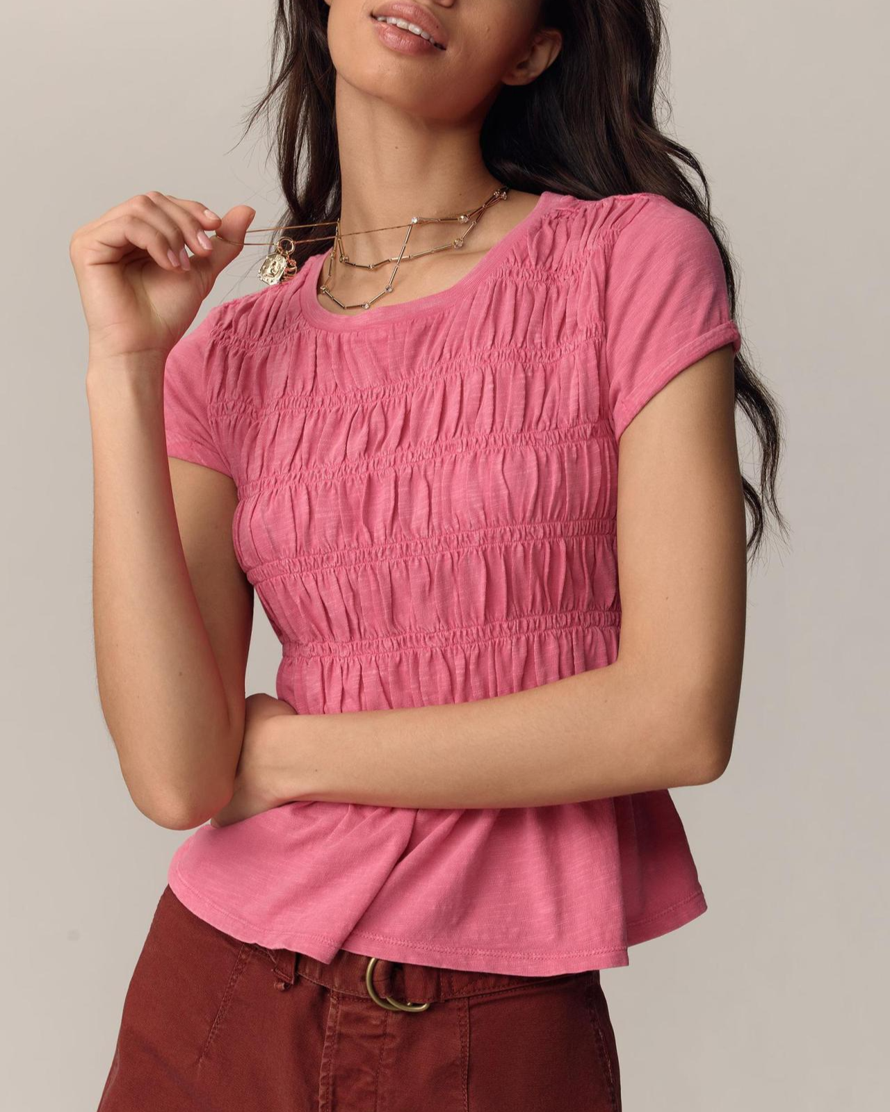 Anna-Berg | Ivory Ruffled Cotton Top