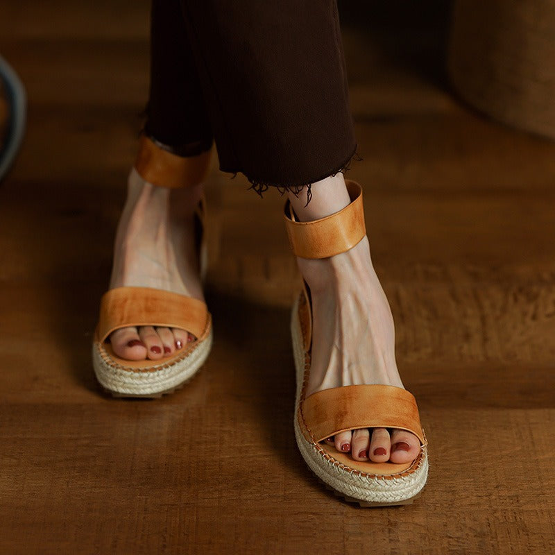 Anna-Berg | Black Ankle-Strap Leather Sandals