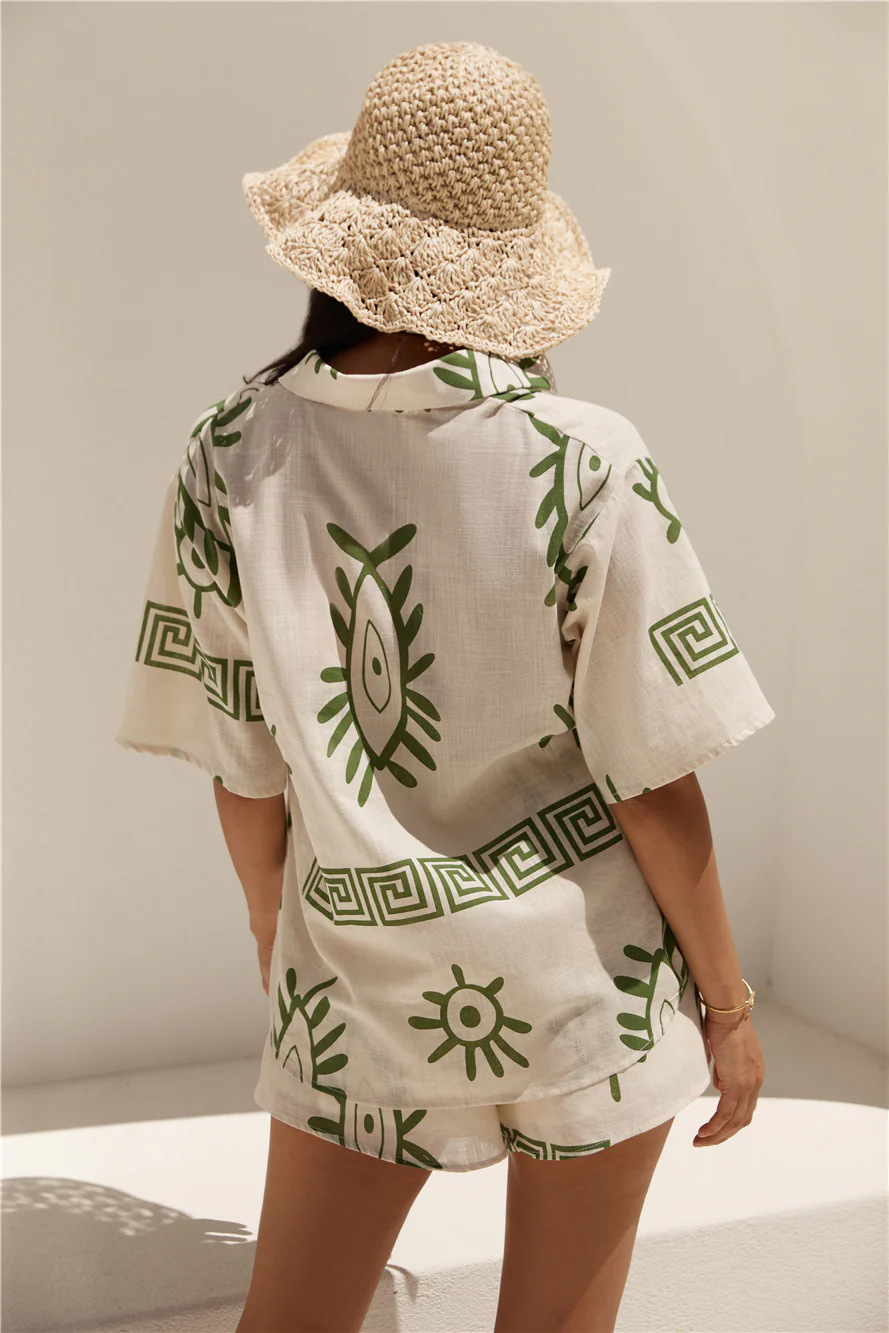 Anna-Berg | Natural Relaxed Fit Linen Two-Piece Set