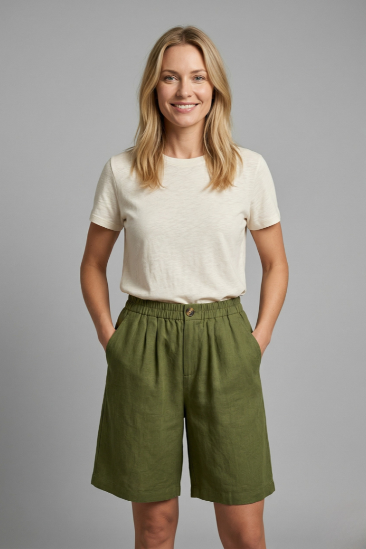 Anna-Berg | Effortless Elastic Waist Relaxed Fit Shorts