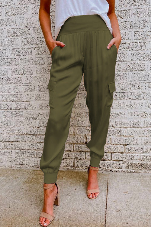 Anna-Berg | Elegant High Waist Cargo Jogger Pants for a Polished Look