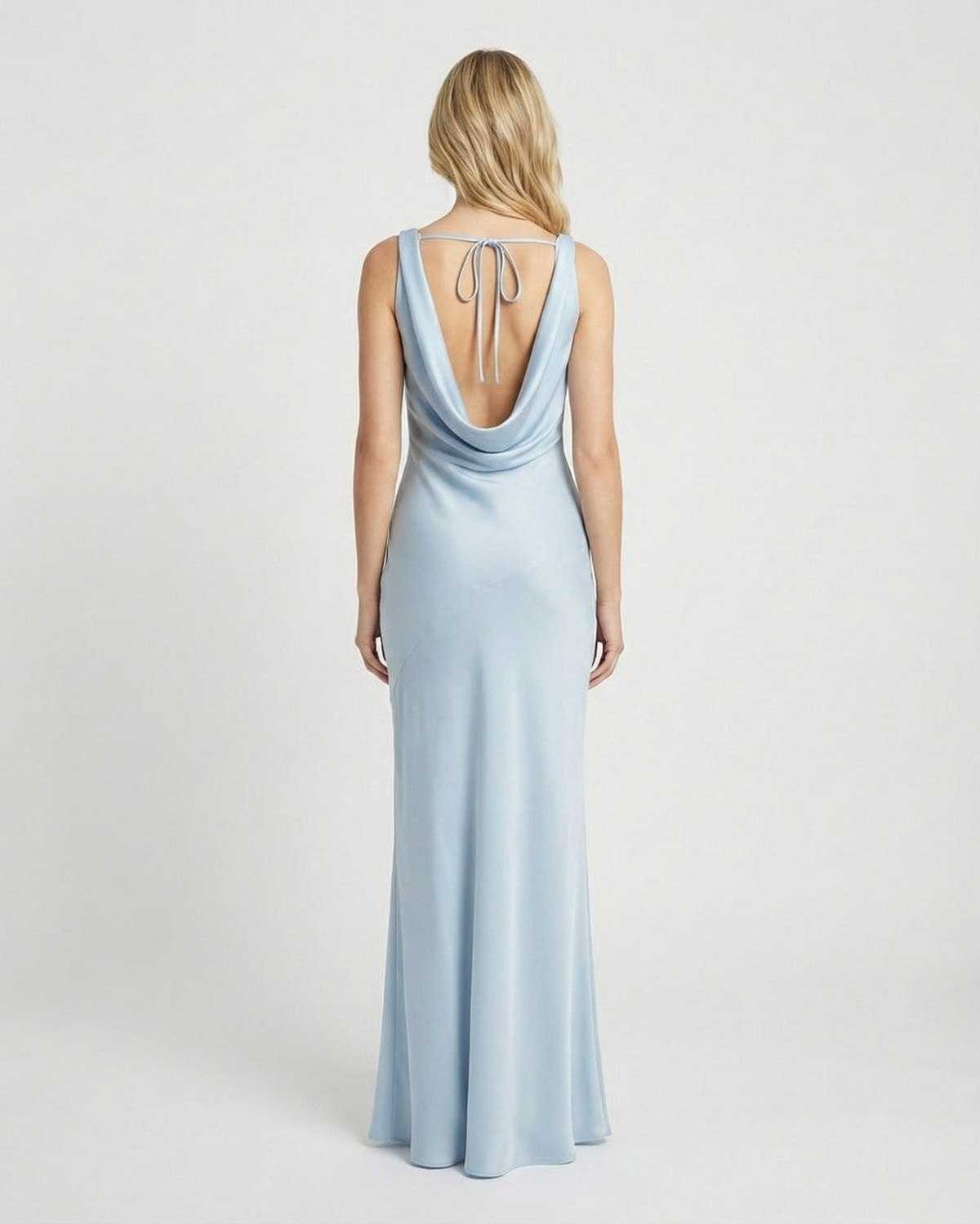 Anna-Berg | Satin Cowl Neck Bodycon Sleeveless Dress
