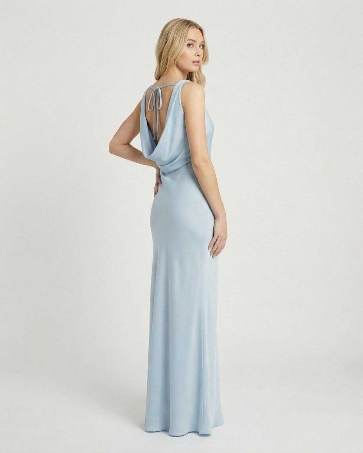Anna-Berg | Satin Cowl Neck Bodycon Sleeveless Dress
