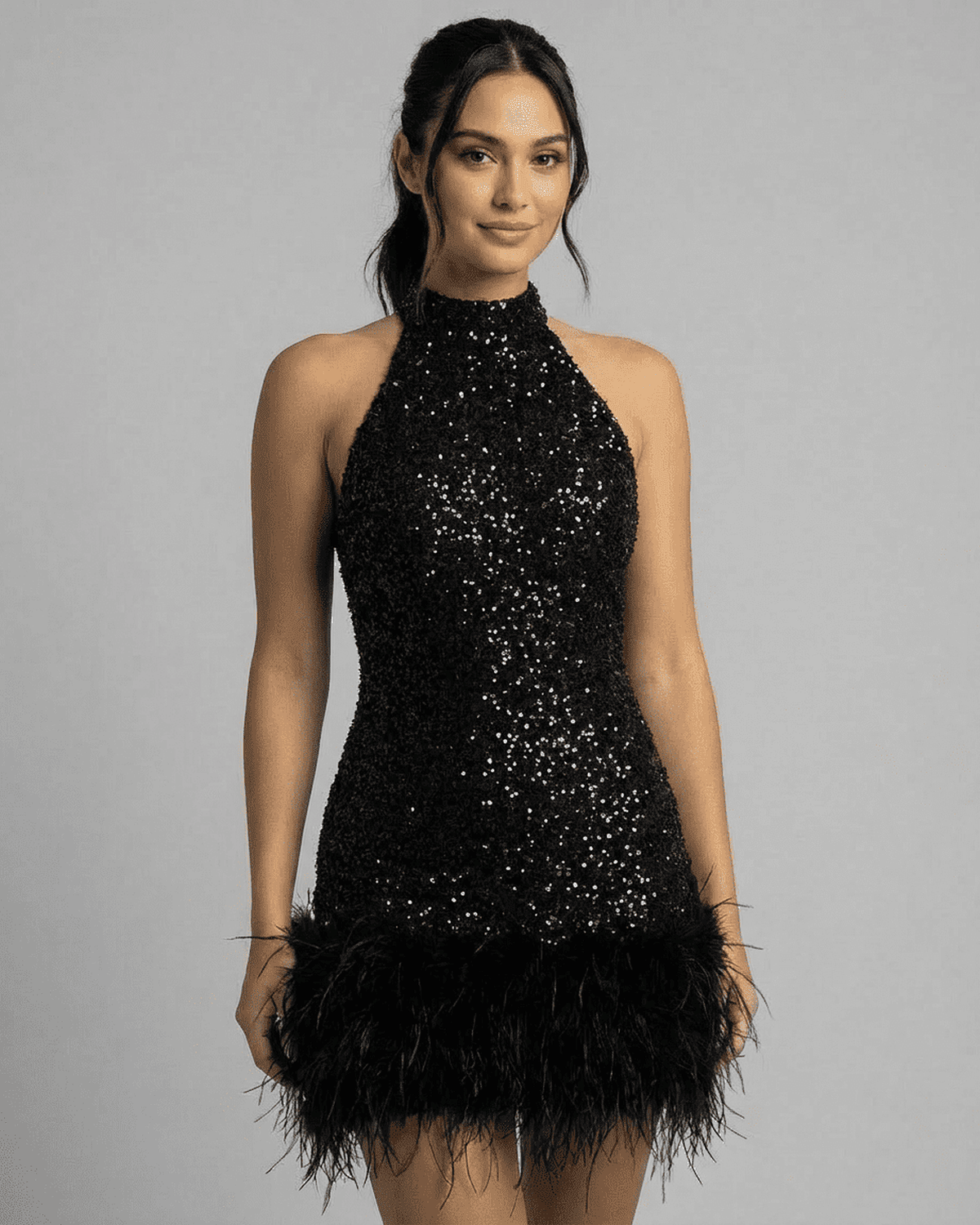 Anna-Berg | Sequin Halter Neck Bodycon Dress