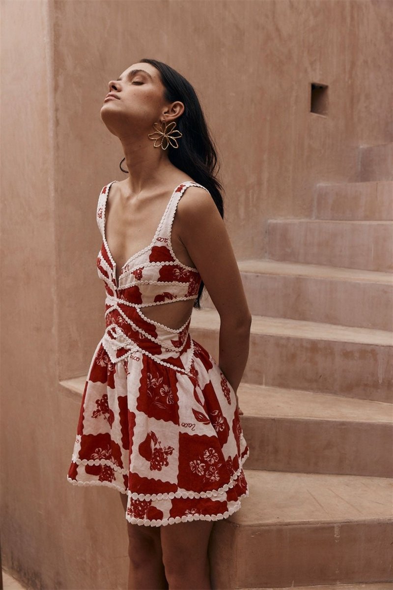 Anna-Berg | Leila Printed Cut-Out Dress