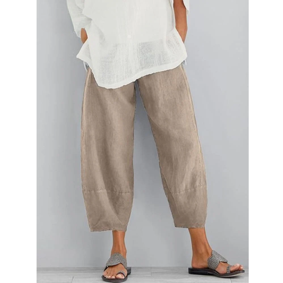 Anna-Berg | Romantic Elastic Waist Cropped Harem Pants