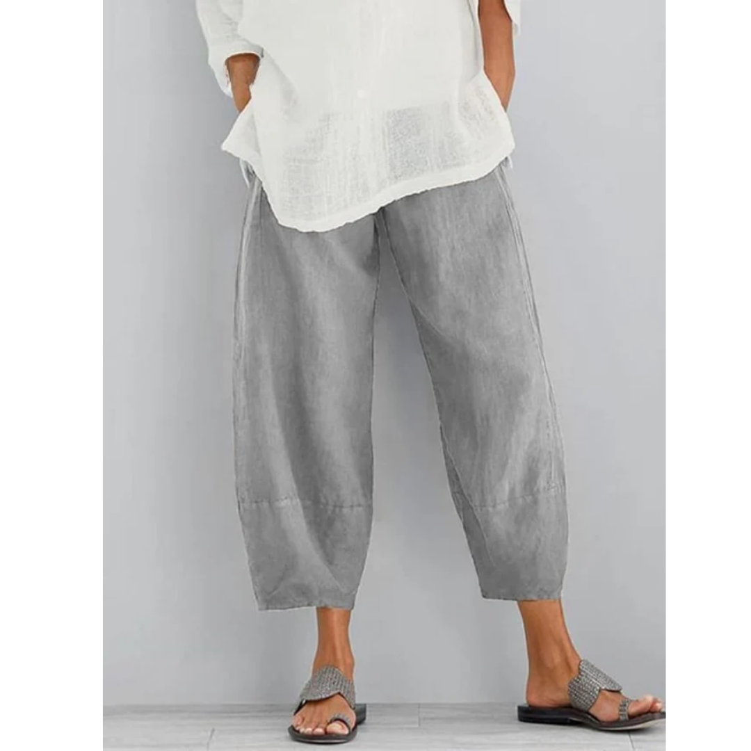 Anna-Berg | Romantic Elastic Waist Cropped Harem Pants
