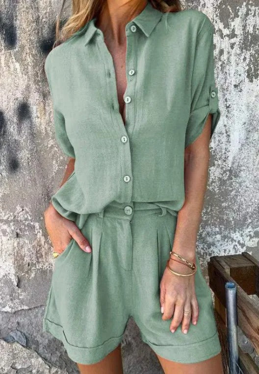 Anna-Berg | Graceful Lightweight Shorts And Top Set in a Flattering Cut