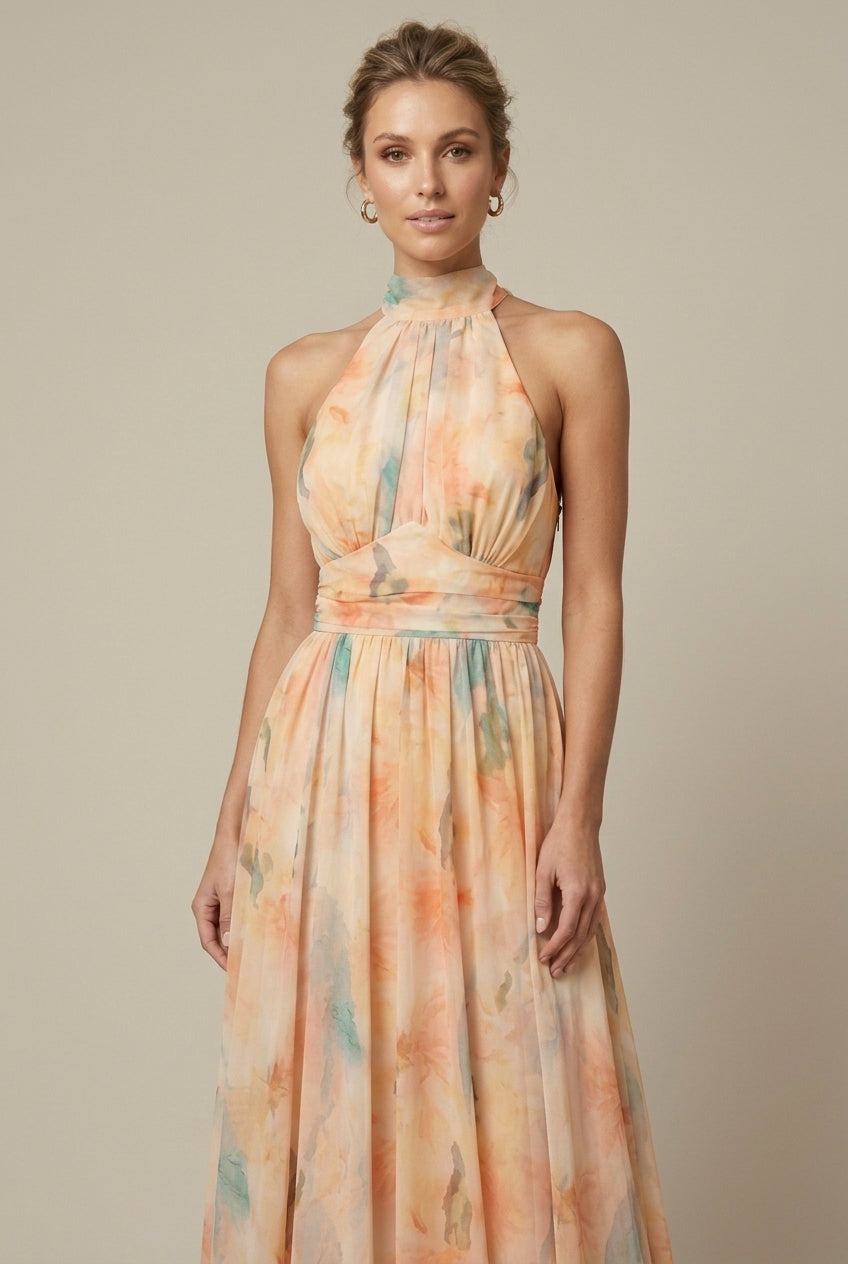 Anna-Berg | Floral Halter Neck Dress