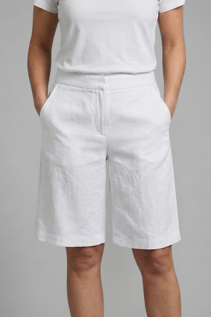 Anna-Berg | Elegant High Waisted Knee Length Shorts for a Polished Look