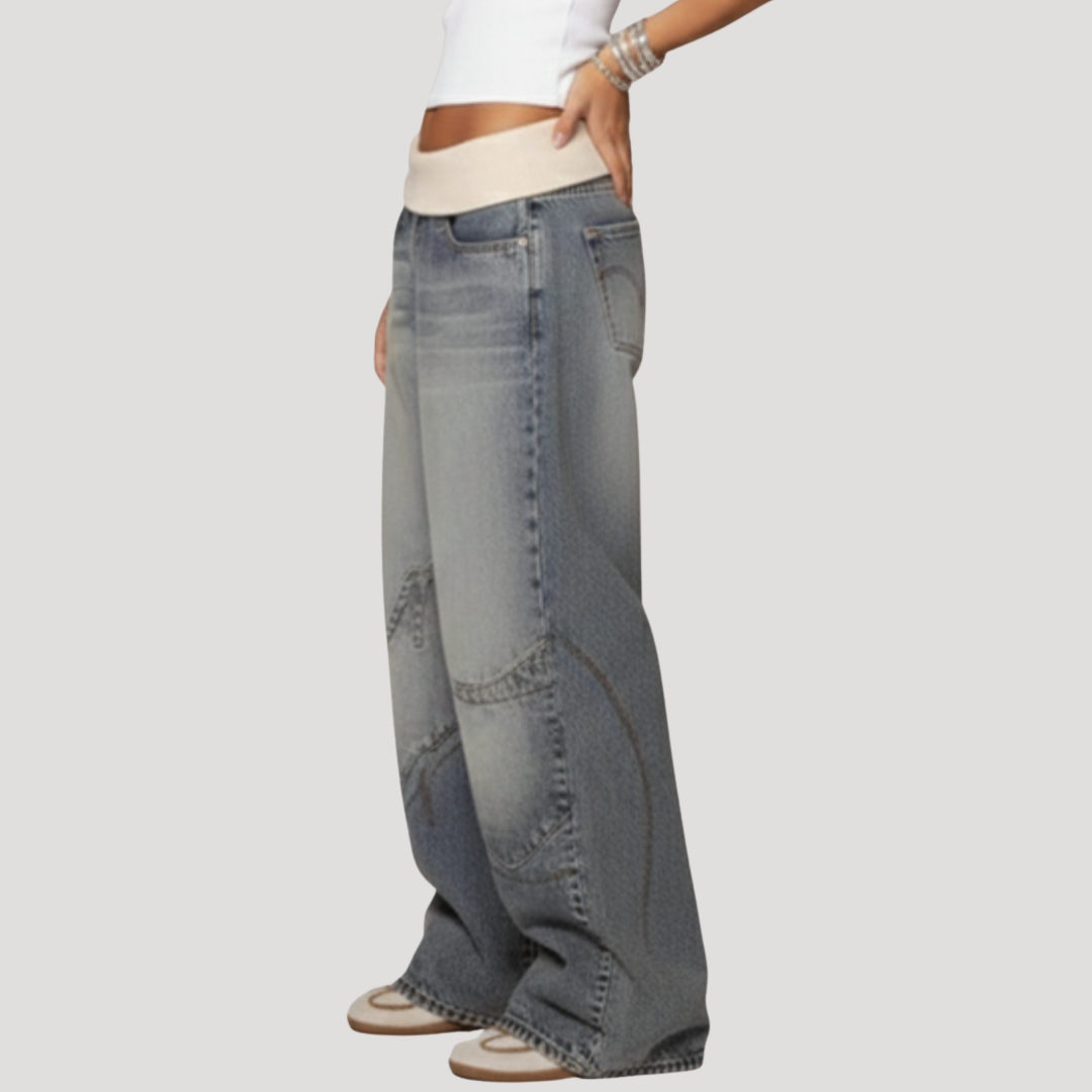 Anna-Berg | Statement Wide Leg Baggy Jeans for a Polished Look