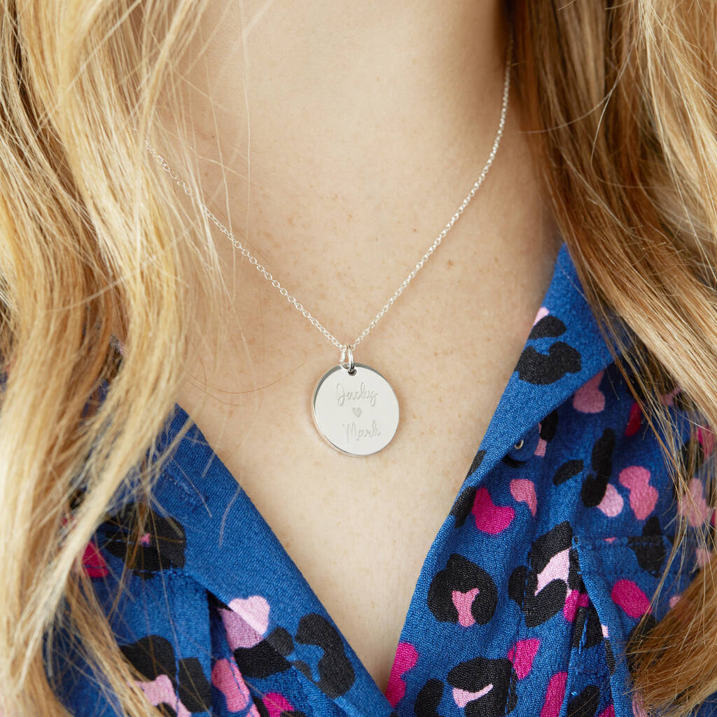 Personalized Name Necklace with Gold-Plated Disc