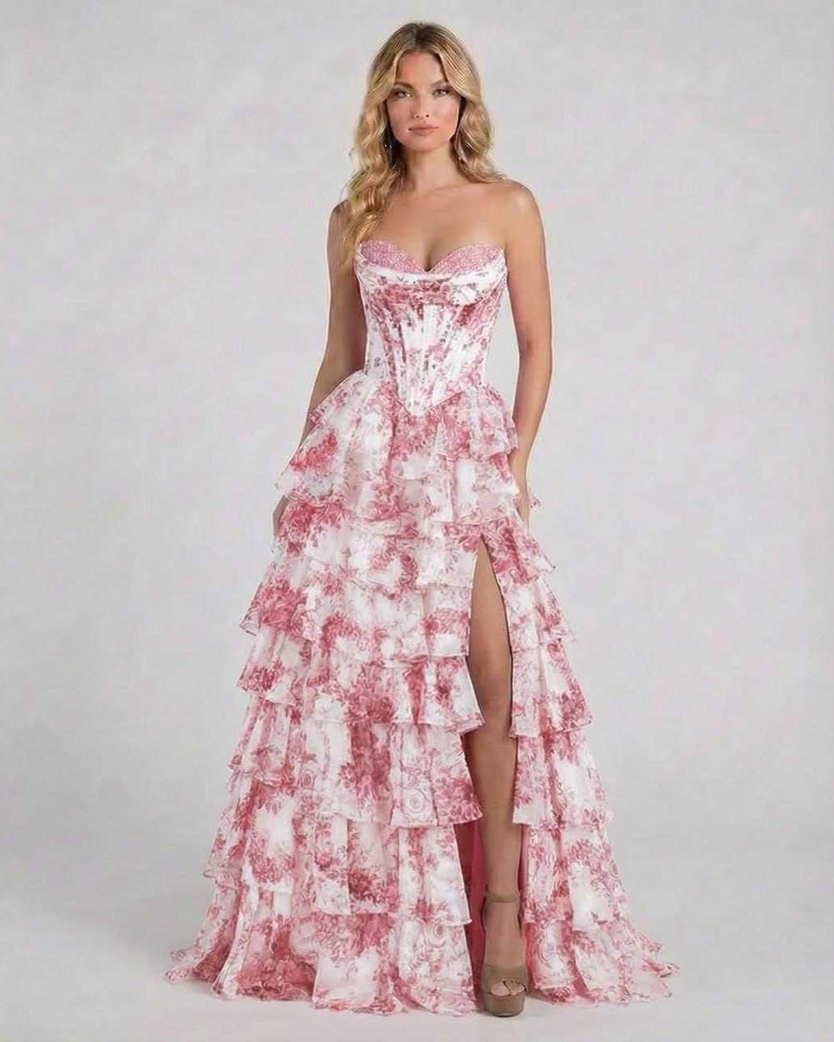 Anna-Berg | Chiffon Strapless Corset Dress