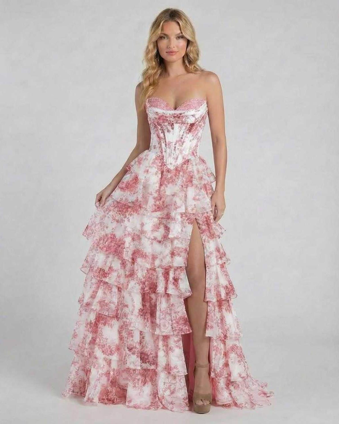 Anna-Berg | Chiffon Strapless Corset Dress