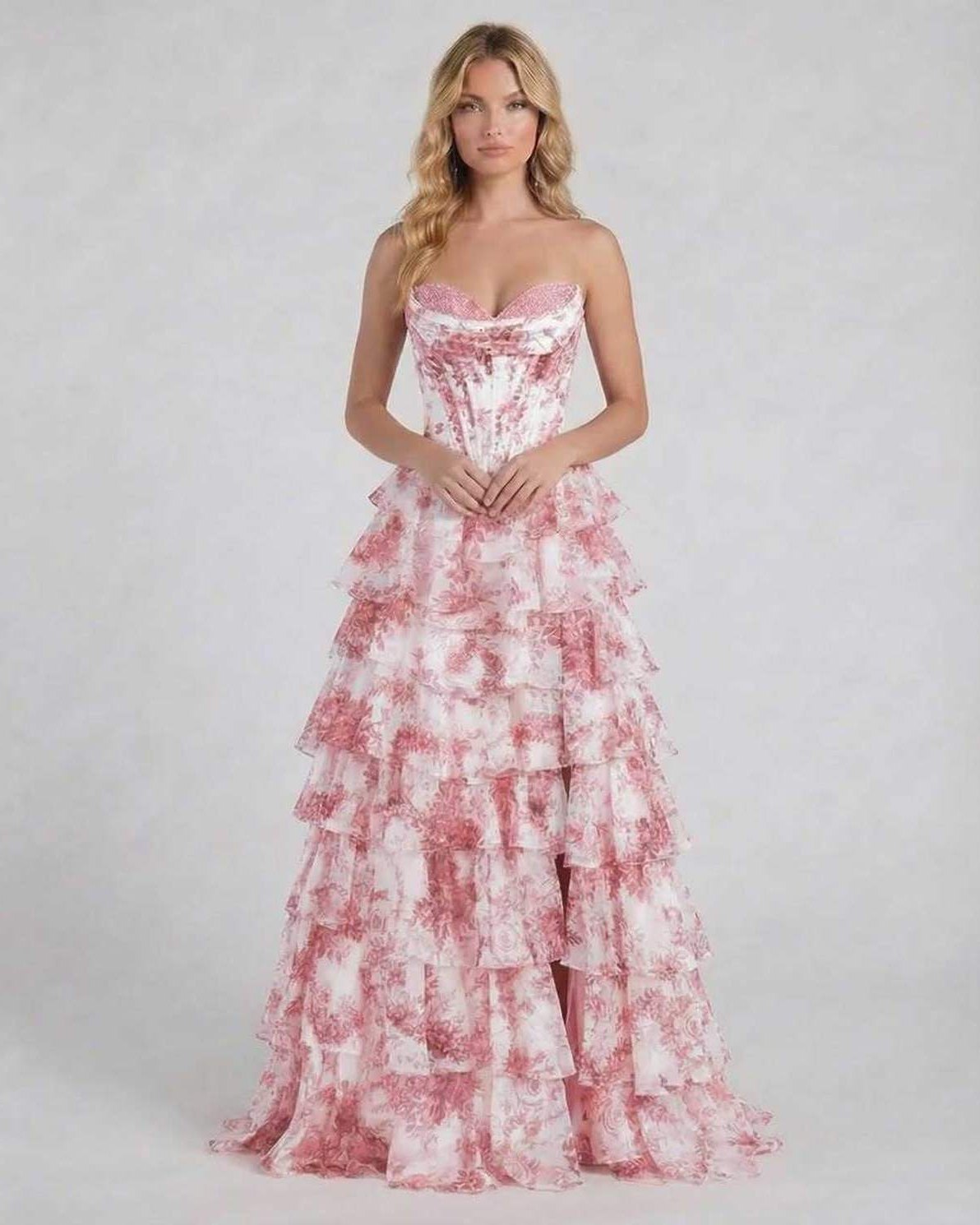 Anna-Berg | Chiffon Strapless Corset Dress